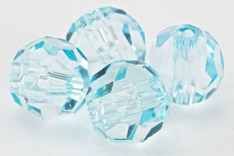 4mm Aqua Faceted Round Preciosa Bead #KKA036-General Bead