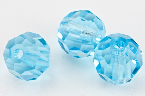 Preciosa 6150 Aqua Faceted Round Bead (4mm, 6mm, 8mm)