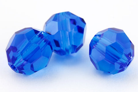 Preciosa 6150 Sapphire Faceted Round Bead (3mm, 4mm, 5mm, 6mm, 8mm)