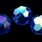 Preciosa 6150 Sapphire AB Faceted Round Bead (3mm, 4mm, 6mm, 8mm)