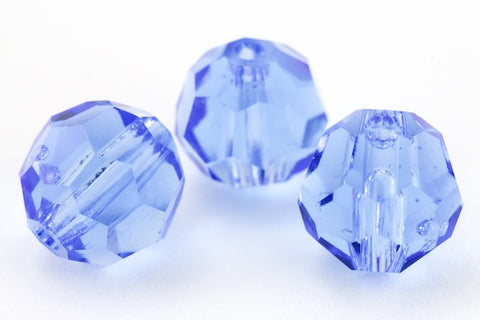 Preciosa 6150 Light Sapphire Faceted Round Bead (3mm, 4mm, 5mm, 6mm, 8mm)