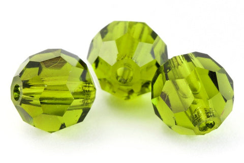 6mm Olivine Faceted Round Preciosa Bead #KKB028-General Bead