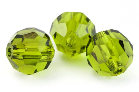 Preciosa 6150 Olivine Faceted Round Bead (3mm, 4mm, 5mm, 6mm, 8mm)