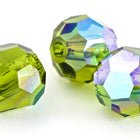 Preciosa 6150 Olivine AB Faceted Round Bead (3mm, 4mm, 6mm, 8mm)