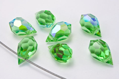 6mm x 10mm Preciosa Periodot AB Faceted Teardrop-General Bead