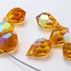 Preciosa 6355 Topaz AB Drop Pendant (10mm, 15mm)