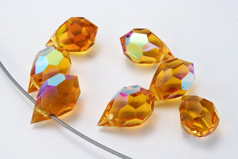 Preciosa 6355 Topaz AB Drop Pendant (10mm, 15mm)