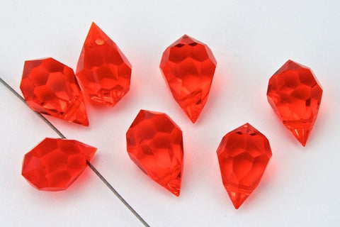 6mm x 10mm Preciosa Light Siam Faceted Teardrop-General Bead