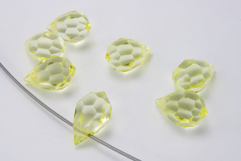 6mm x 10mm Preciosa Medium Yellow Faceted Teardrop-General Bead