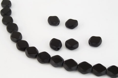 8mm x 10mm Jet Table Cut Oval Bead (25 Pcs) #KNH302-General Bead