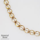 8mm x 10mm Crystal/Tortoiseshell Table Cut Oval Bead-General Bead