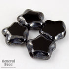 8mm Jet Table Cut Star Bead (25 Pcs) #KNH402-General Bead