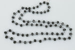 36" Dark Gray 6mm x 8mm Faceted Rondelle Knotted Necklace
