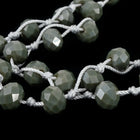 36" Dark Gray 6mm x 8mm Faceted Rondelle Knotted Necklace