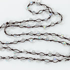 36" Crystal AB 6mm x 8mm Faceted Rondelle Knotted Necklace