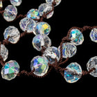 36" Crystal AB 6mm x 8mm Faceted Rondelle Knotted Necklace