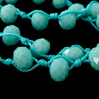 36" Turquoise Green 6mm x 8mm Faceted Rondelle Knotted Necklace