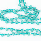 36" Turquoise Green 6mm x 8mm Faceted Rondelle Knotted Necklace