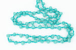 36" Turquoise Green 6mm x 8mm Faceted Rondelle Knotted Necklace