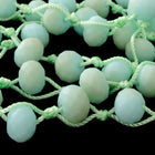 36" Baby Blue 6mm x 8mm Faceted Rondelle Knotted Necklace