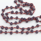 36" Dark Lilac 6mm x 8mm Faceted Rondelle Knotted Necklace