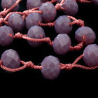 36" Dark Lilac 6mm x 8mm Faceted Rondelle Knotted Necklace