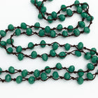 36" Green 6mm x 8mm Faceted Rondelle Knotted Necklace