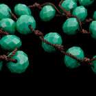 36" Green 6mm x 8mm Faceted Rondelle Knotted Necklace