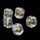 6mm Clear Cube Bead with Gold Star (25 Pcs) #KSA005-General Bead