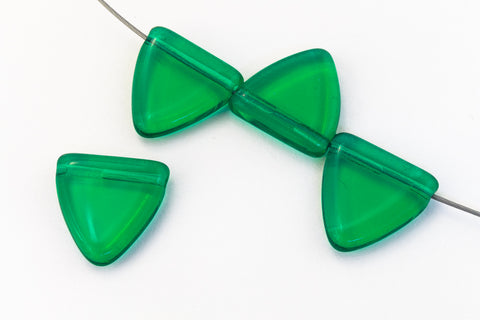 9mm Transparent Emerald Triangle Bead #KTB007-General Bead
