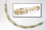 7mm x 28mm Transparent Clear Tube with Gold Decoration-General Bead