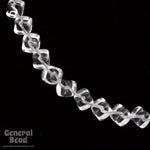 8mm Crystal Clear Cube Bead with Diagonal Hole (25 Pcs) #KWD001-General Bead
