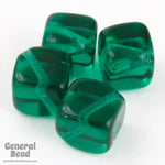 8mm Transparent Emerald Cube Bead with Diagonal Hole (25 Pcs) #KWD004-General Bead