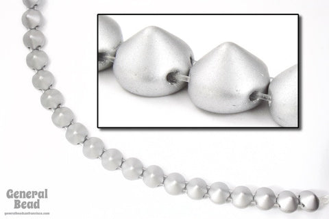 8mm Matte Silver 2 Hole Conical Bead-General Bead