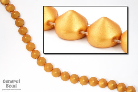 8mm Matte Copper Gold 2 Hole Conical Bead-General Bead