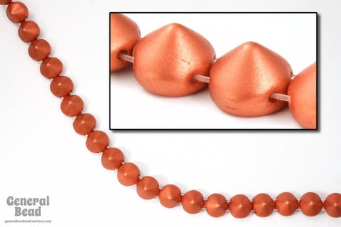 8mm Matte Copper 2 Hole Conical Bead-General Bead