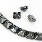 12mm Hematite 2 Hole Pyramid Bead (15 Pcs) #KZF103-General Bead