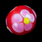8mm Lampwork Red/Pink Flower Bead #LCE002-General Bead