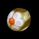 8mm Lampwork Topaz/Pink Flower Bead #LCE013-General Bead