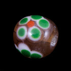 8mm Lampwork Topaz/Green Flower Bead #LCE017-General Bead