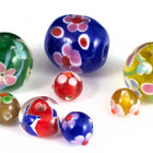 8mm Lampwork Red/Pink Flower Bead #LCE002-General Bead