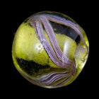 12mm Transparent Peridot/Brown Swirl Lampwork Bead #LCH010-General Bead