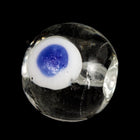 12mm Crystal/White/Blue Dot Lampwork Bead #LCH028-General Bead