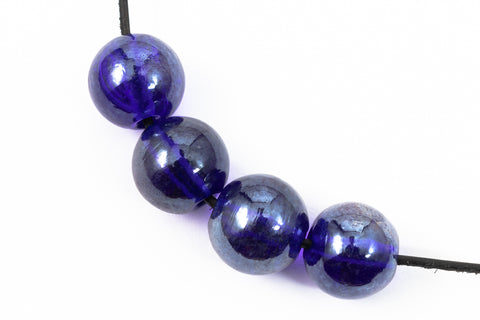 12mm Cobalt Luster Round Lampwork Bead #LCH036-General Bead