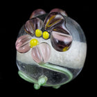 10mm Crystal/Lavender Floral Round Lampwork Bead (6 Pcs) #LCI004-General Bead