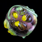 10mm Light Amethyst/Yellow Floral Round Lampwork Bead (6 Pcs) #LCI011-General Bead