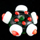 15mm Emerald/White/Red Lampwork Pinwheel Bead #LCL004-General Bead