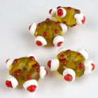15mm Light Topaz/White/Red Lampwork Pinwheel Bead #LCL011-General Bead