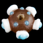 15mm Dark Topaz/White/Turquoise Lampwork Pinwheel Bead #LCL012-General Bead