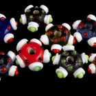 15mm Light Topaz/White/Red Lampwork Pinwheel Bead #LCL011-General Bead